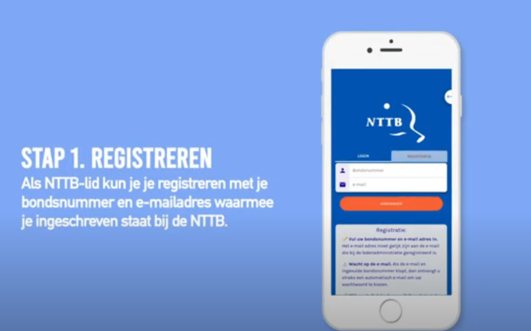 NTTB App: pilot digitaal wedstrijd formulier in het najaar