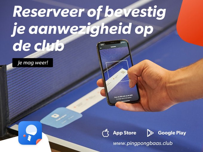 PingPongbaas als registratie- en reserveringssysteem voor clubs