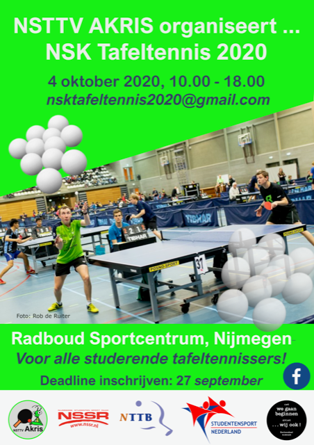 Nationale Studenten Kampioenschappen op 4 oktober in Nijmegen