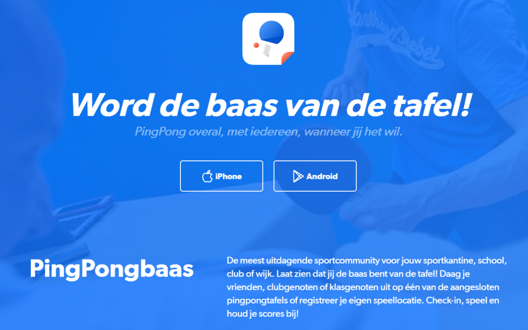 Kick-off actie voor clubs: reserveringssysteem PingpongBaas