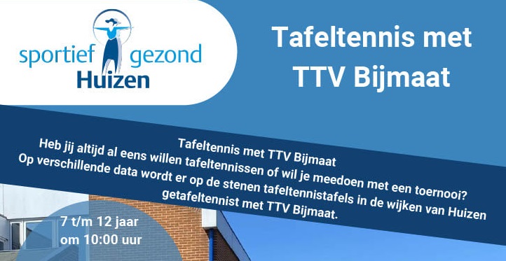 TTV Bijmaat houdt tafeltennistoernooi in de wijken in Huizen