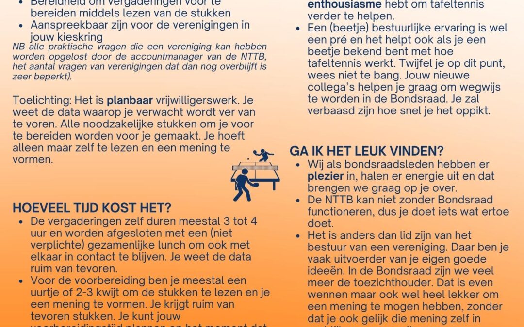 Vacature Bondsraadslid NTTB (doorlopend)